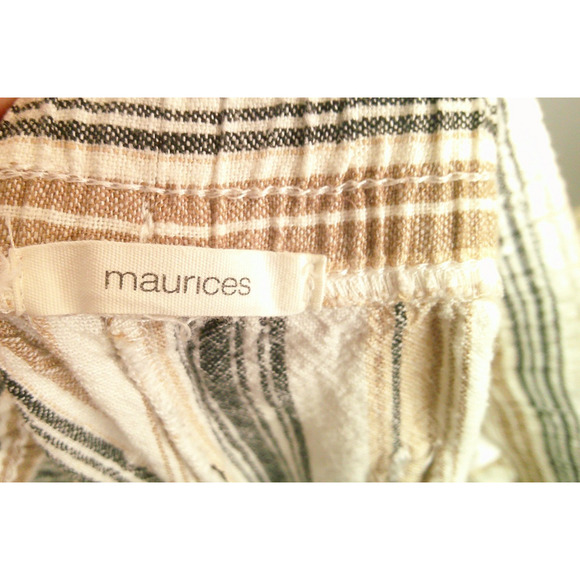 Maurice's Linen Blend Striped Wide Leg Beachy Pants Women's Medium - Picture 6 of 8
